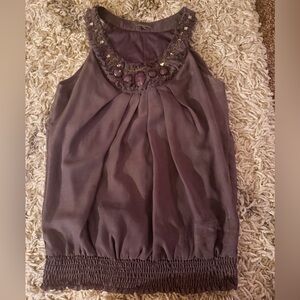 Charlotte Russe Embellished Brown Blouse